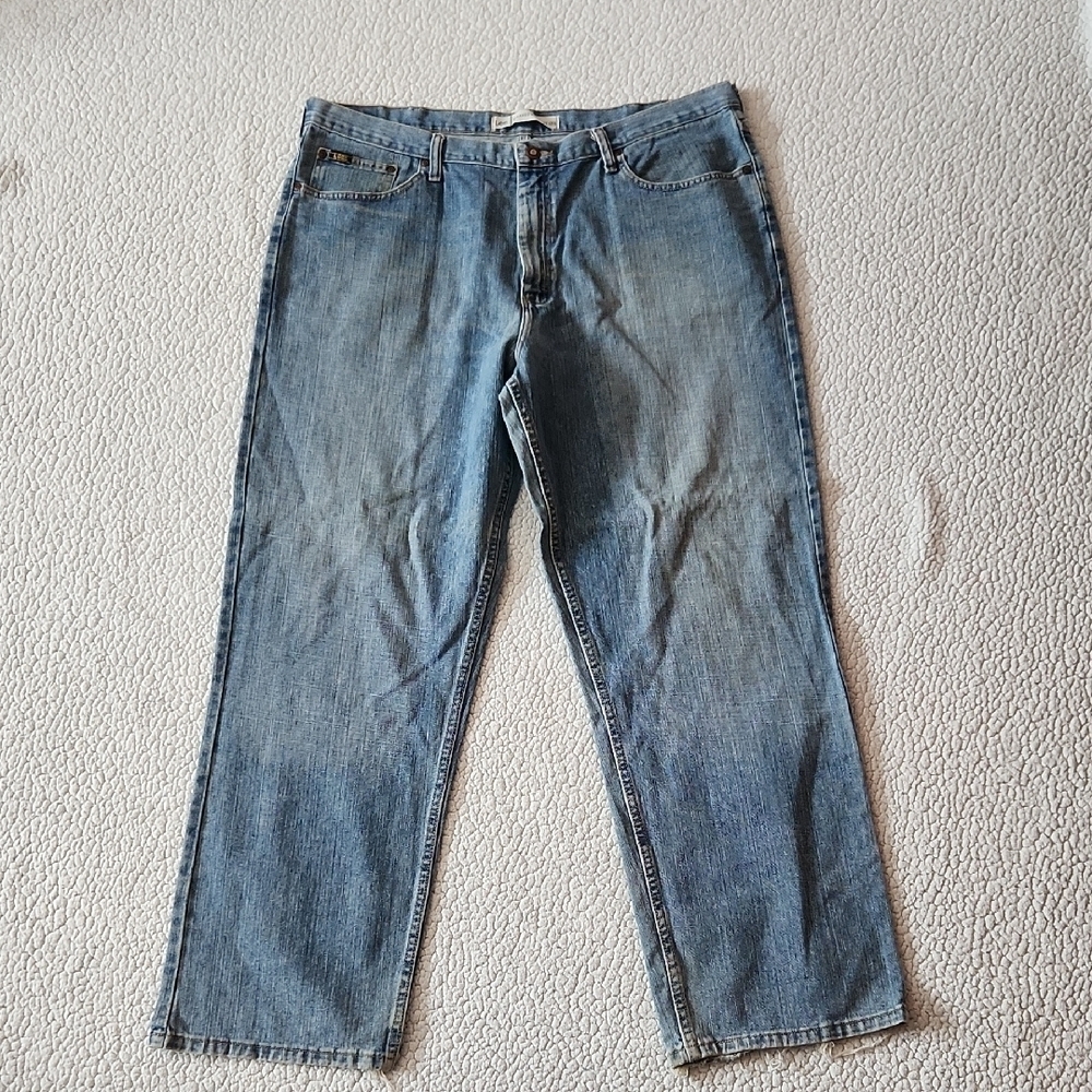 Lee Relaxed Fit Straight Leg Acid Washed Distressed Destroyed Jeans VintageRetro